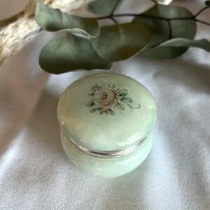 Alabaster Trinket/Jewelry Box Made in Italy Hinged Lid VINTAGE cute
